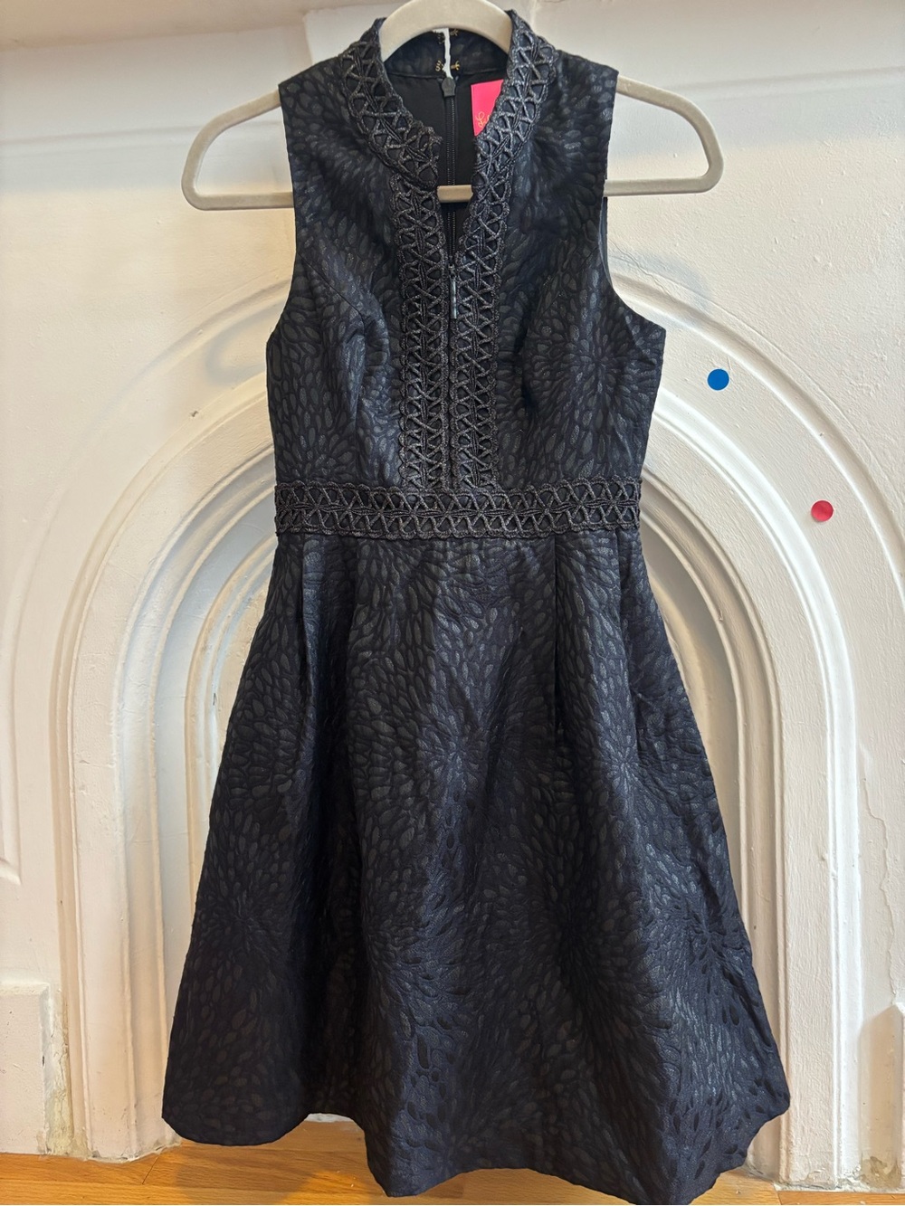Lilly Pulitzer Onyx Lagoon Jacquard Dress 00 EUC - Picture 2 of 4